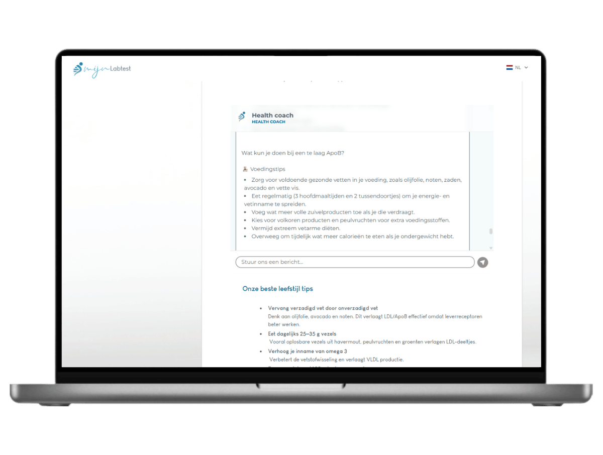 AI integratie die jouw helpt met jouw ApoB uitslag.