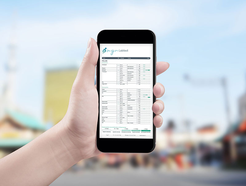 De uitslag van een allergie bloedtest