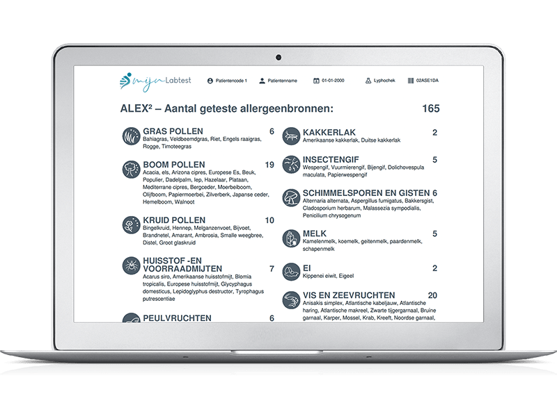 de uitslag van een onderzoek allergieën 