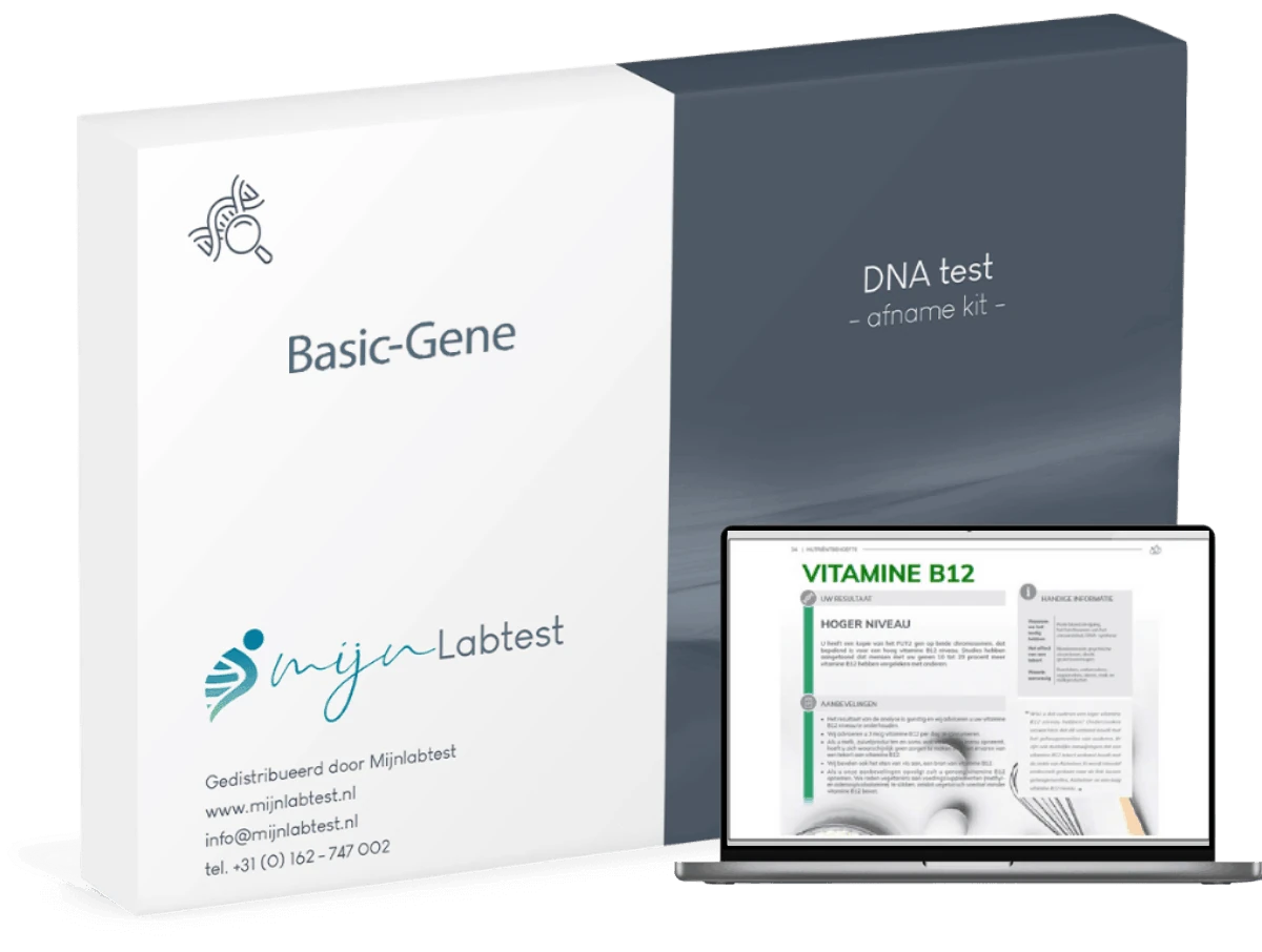 De DNA test wordt geleverd in een verpakking zoals hier afgebeeld.