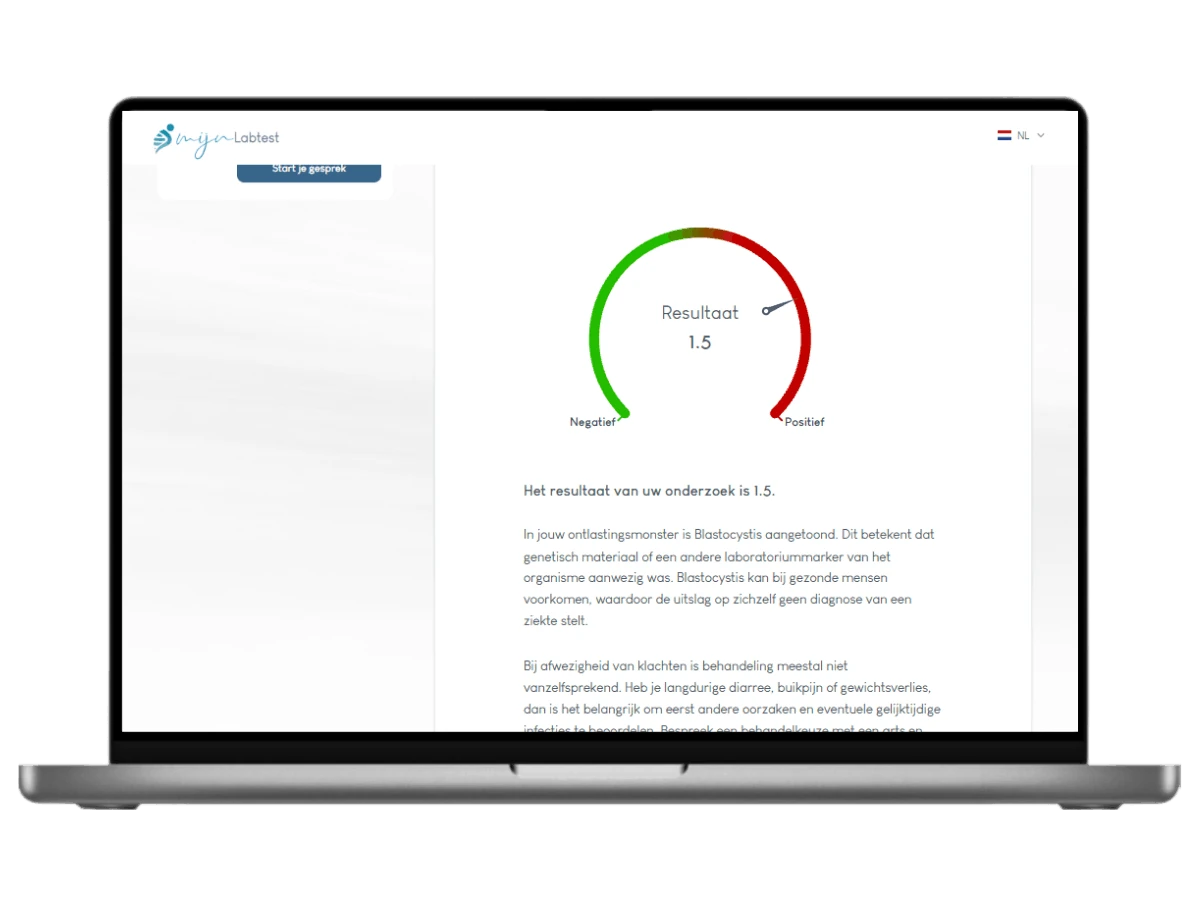 Het resultaat van jouw Blastocystis Hominis test