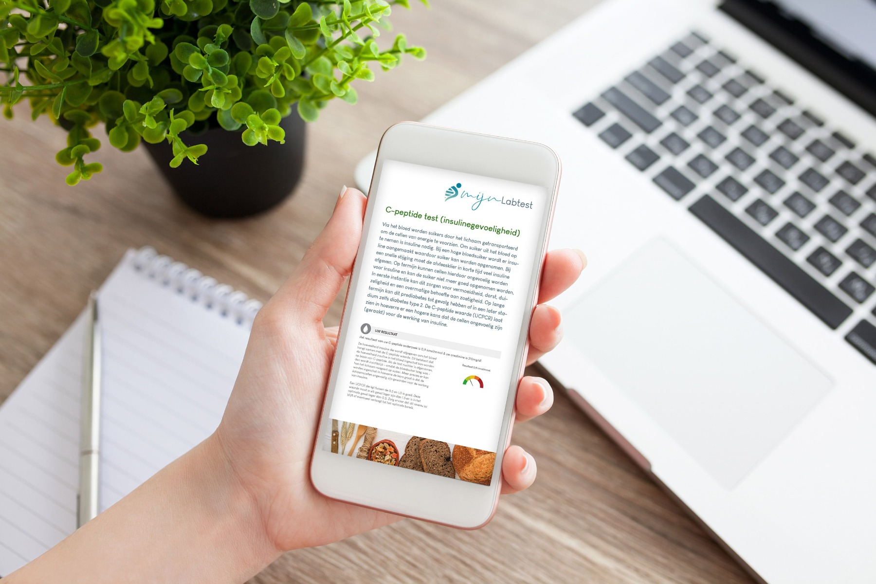 De testuitslag laat zien wat jouw insulinegevoeligheid is. 