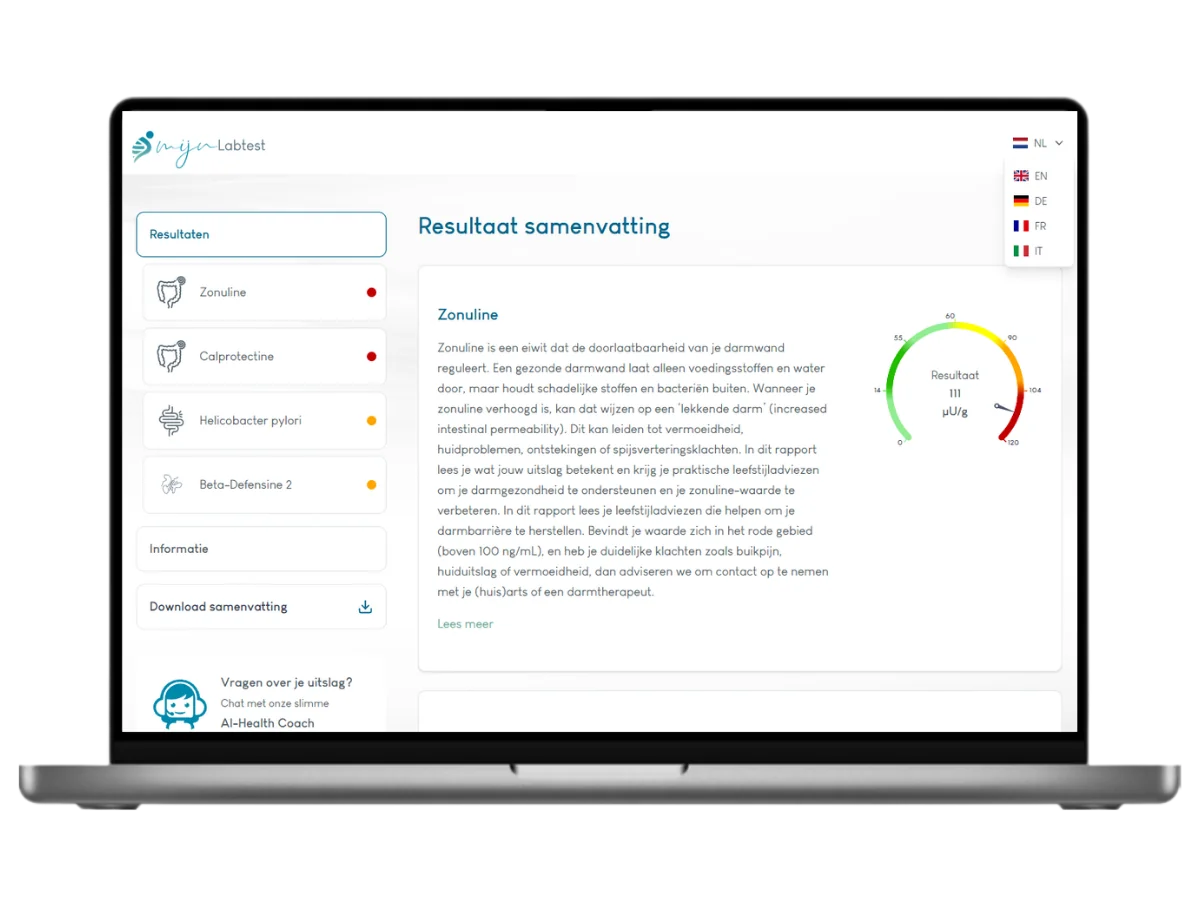 Darmtest XL Plus, meet 18 darmwaarden in één uitgebreide ontlastingstest