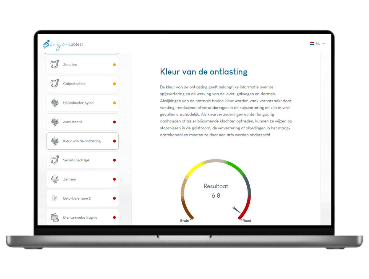 Darmtest XL Plus, meet 18 darmwaarden in één uitgebreide ontlastingstest vanuit huis. Geen verwijzing van de huisarts nodig