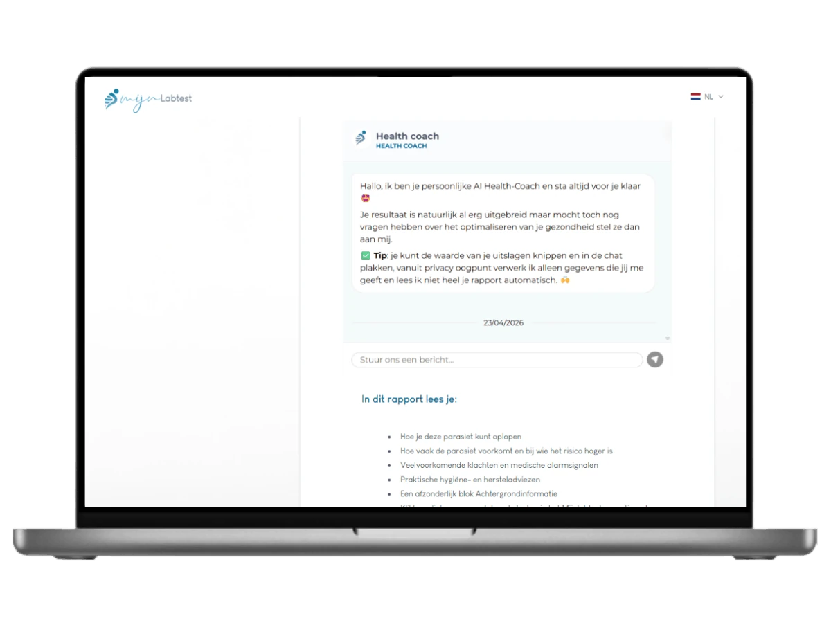 Chat met onze AI health coach over je resultaat.