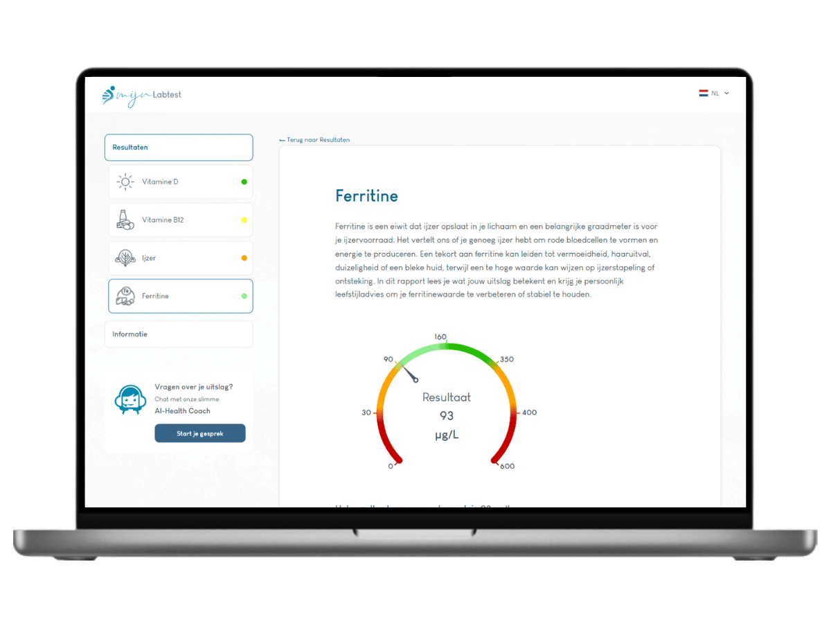 Zo ziet jouw ferritine rapport eruit. Het is het meest complete rapport met AI integratie en leefstijl advies. Zo ziet jouw ferritine rapport eruit. Het is het meest complete rapport met AI integratie en leefstijl advies.