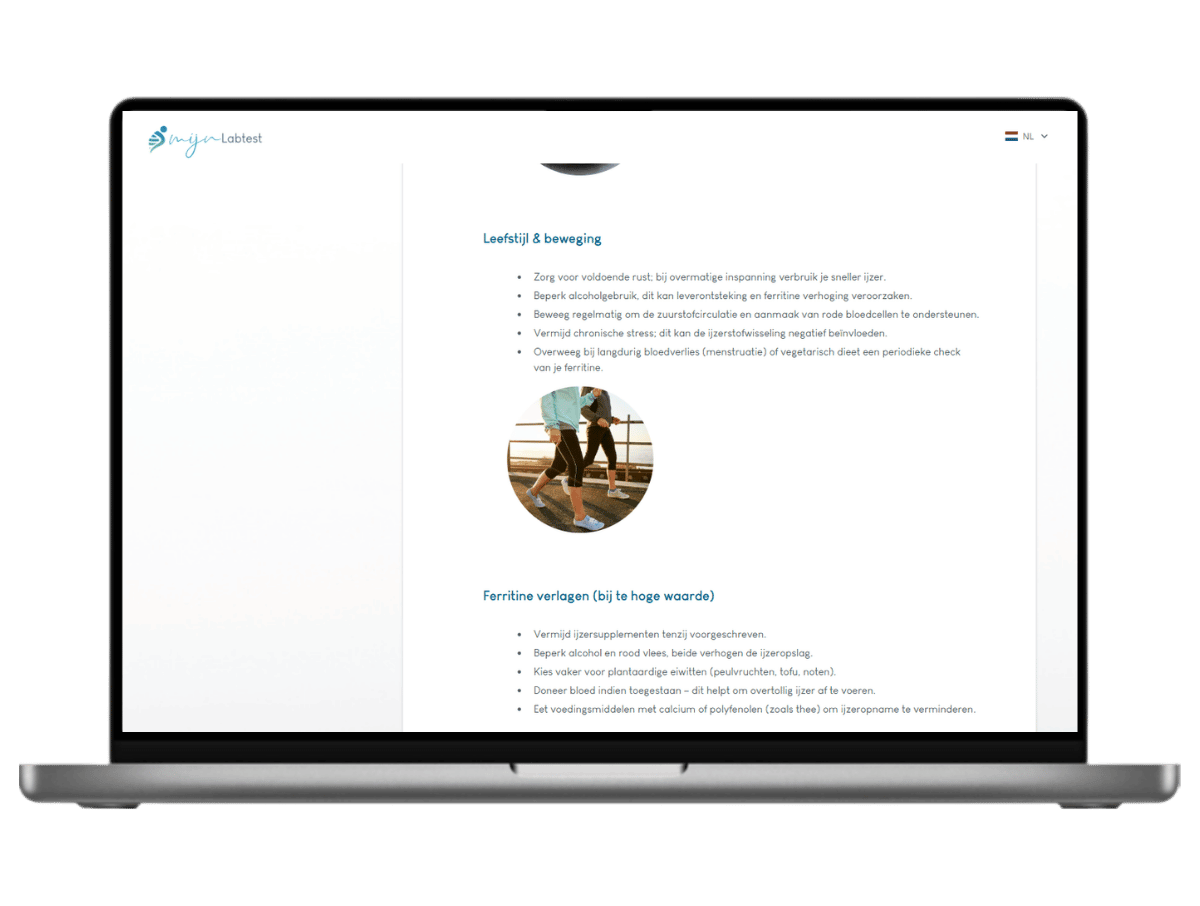 Leefstijl advies in jouw rapportage.