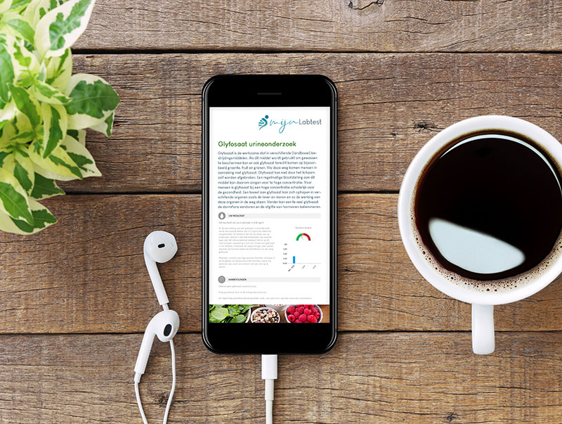 De uitslag van een glyfosaat test