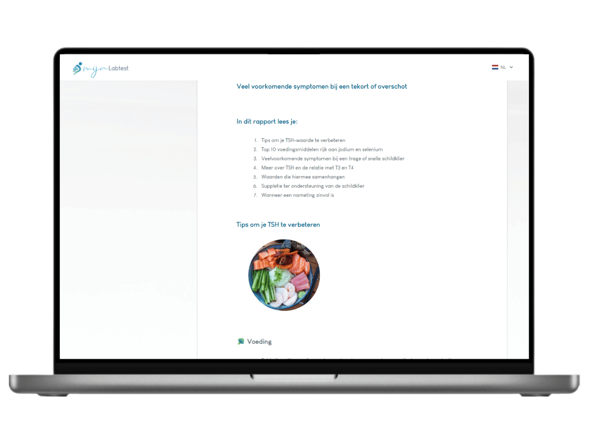 Lees alles over je TSH waarde. binnen 3 werkdagen jouw persoonlijke uitlsag Lees alles over je TSH waarde. binnen 3 werkdagen jouw persoonlijke uitlsag
