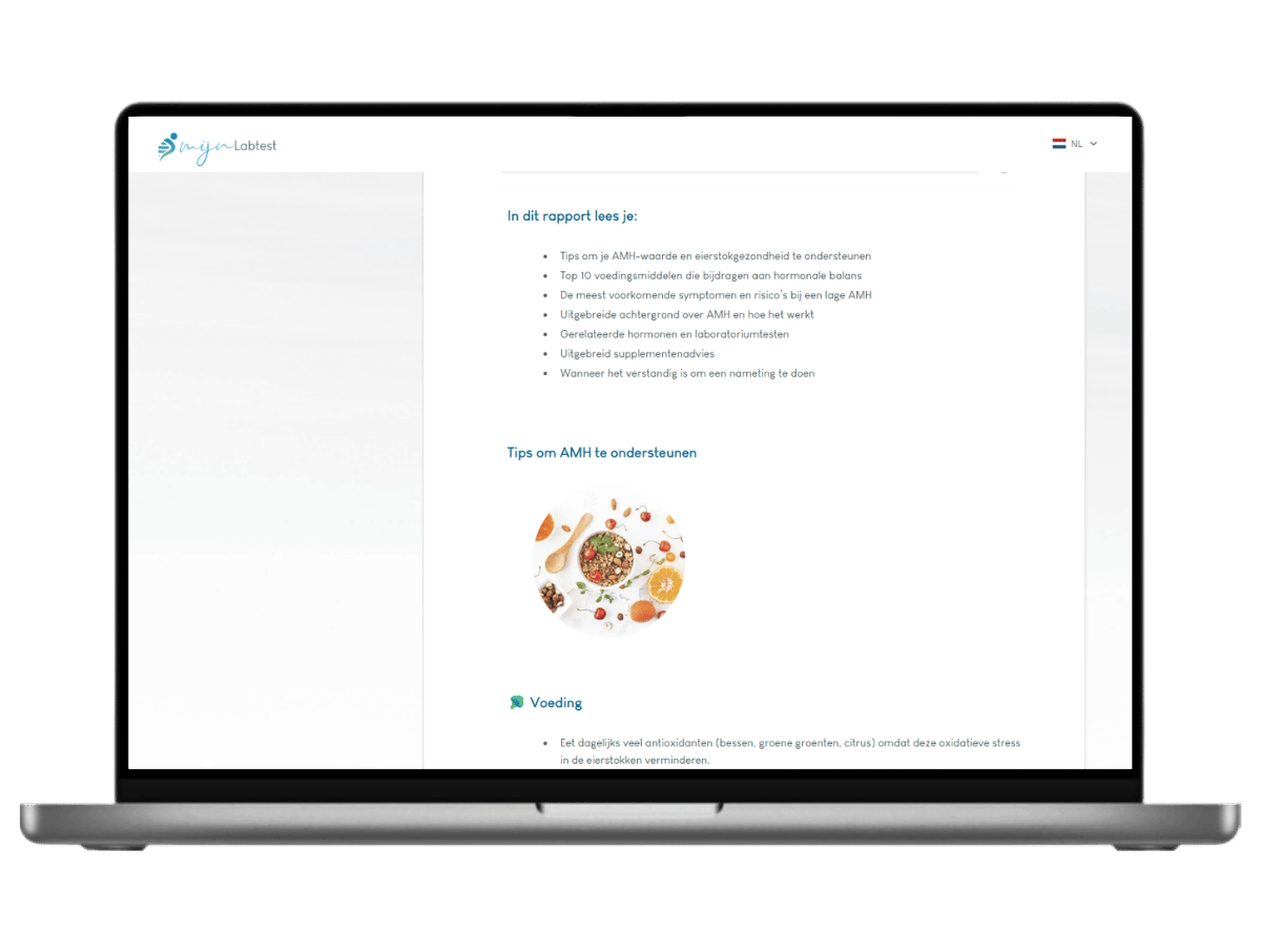 Binnen 4 werkdagen jouw persoonlijke uitslag.