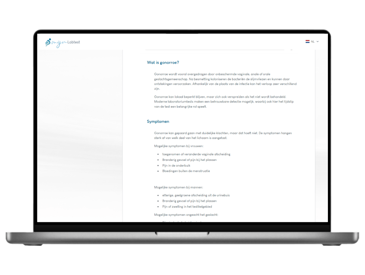 Leefstijl advies gonorroe test