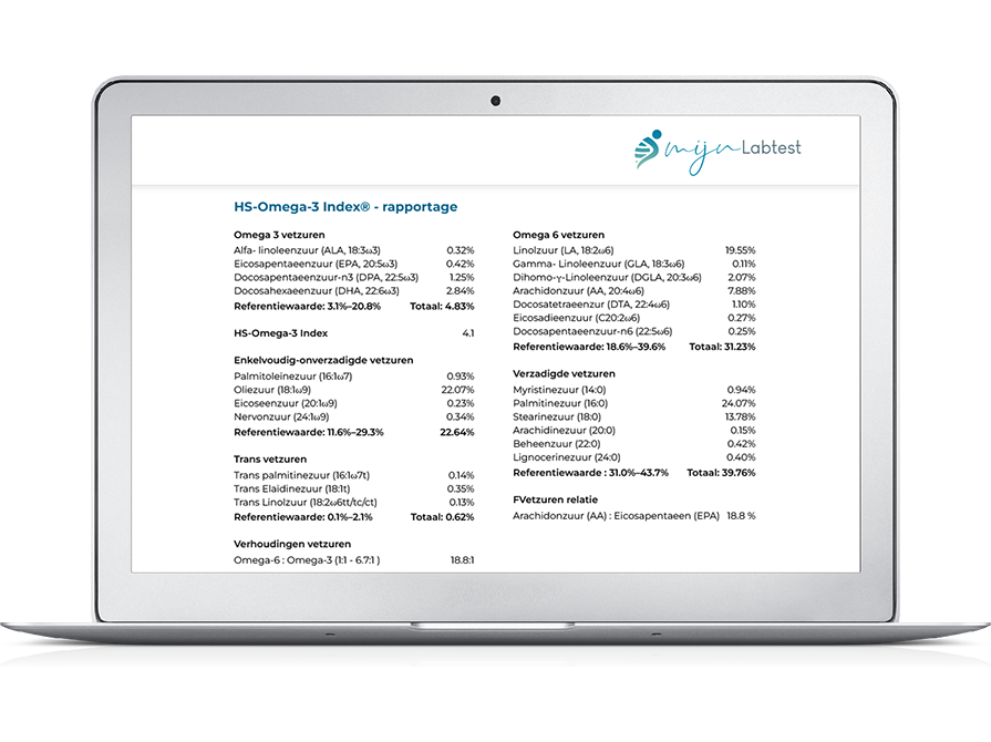 Deze vetzuren worden gemeten tijdens de omega 3 index test Deze vetzuren worden gemeten tijdens de omega 3 index test