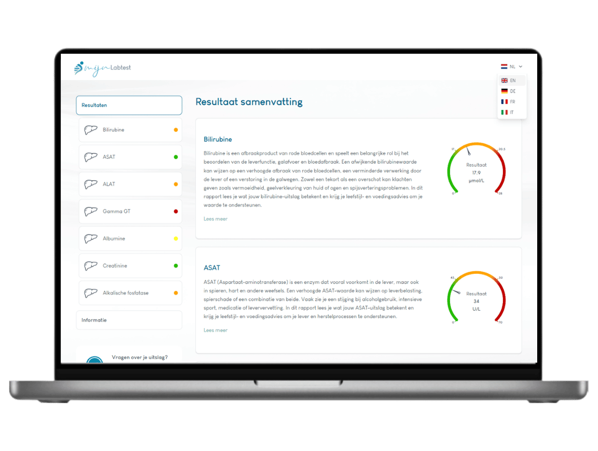 Het meest complete lever en nieren rapport met AI integratie en uitgebreid leefstijladvies 