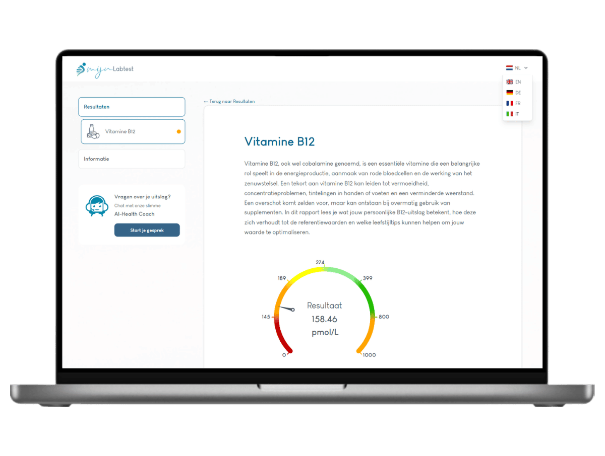 Het meest complete rapport met AI integratie en leefstijl advies.