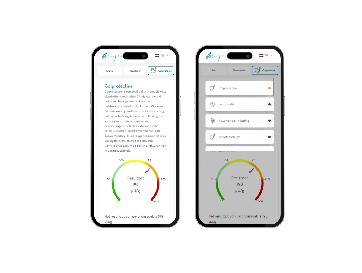 Resultaat PDS darmtest telefoon view