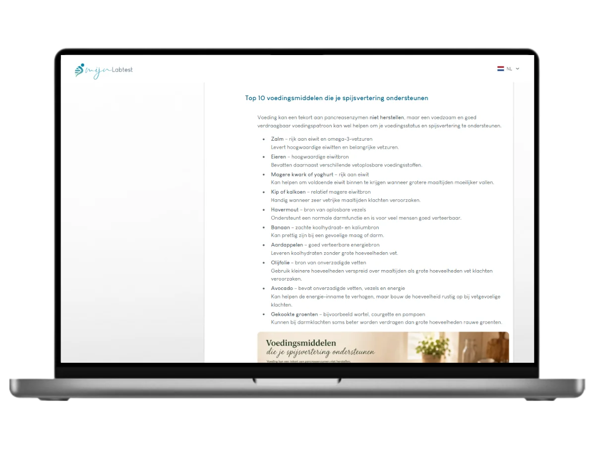In dit rapport lees je per biomarker leefstijl advies, voedingsadvies en tips om de waarde optimaal te krijgen.