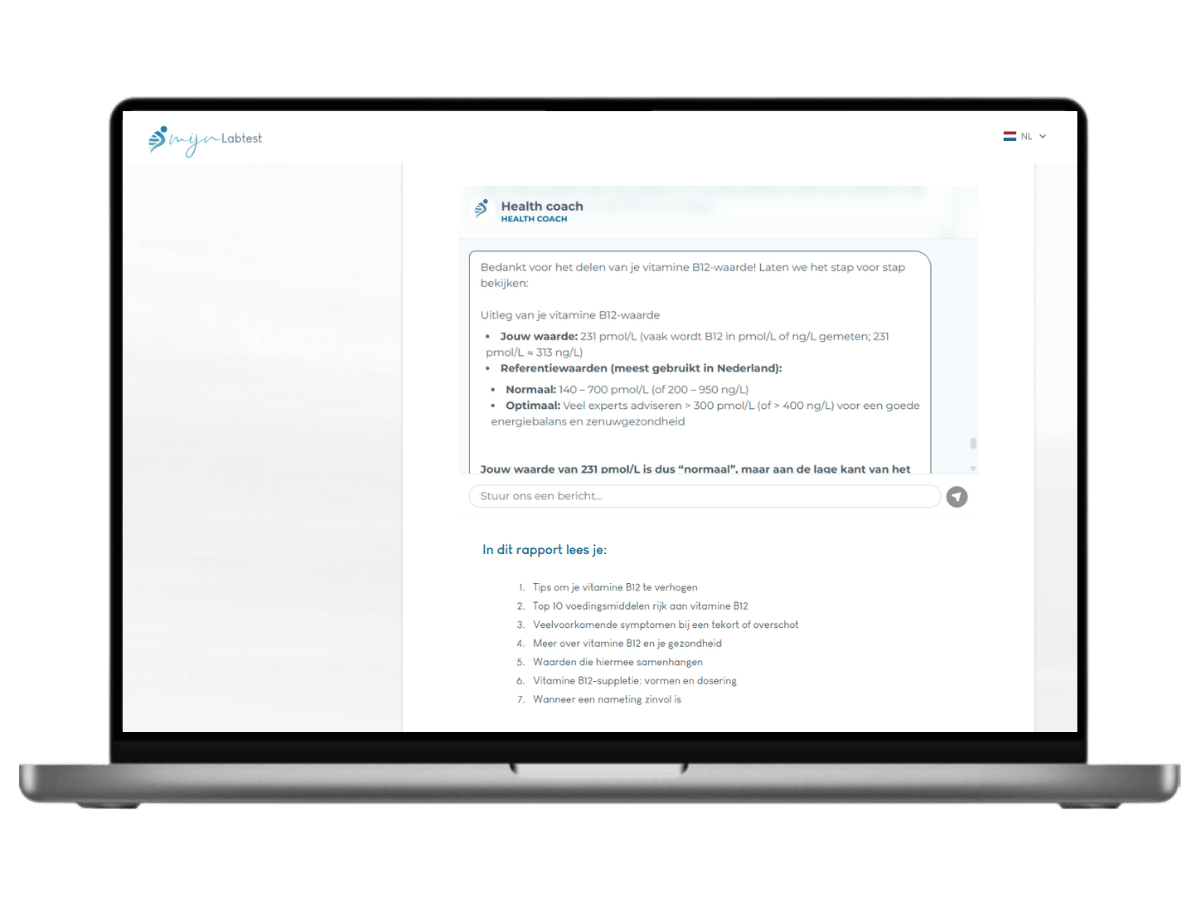 Het meest complete rapport met AI integratie en leefstijl advies.
