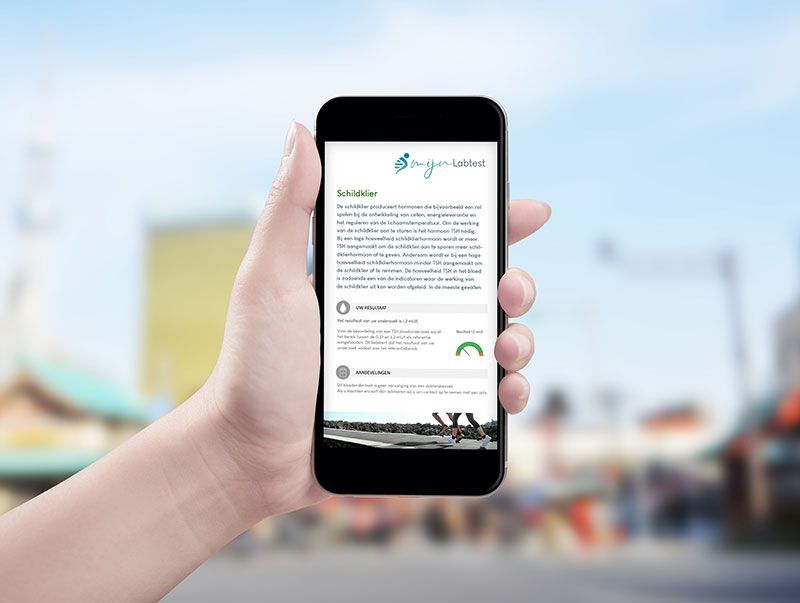 De uitslag van het schildklier profiel is eenvoudig af te lezen van elk device. 