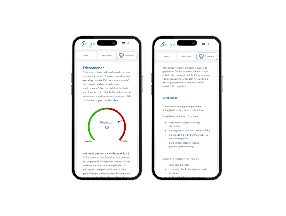 Telefoon resultaat Trichomonas test