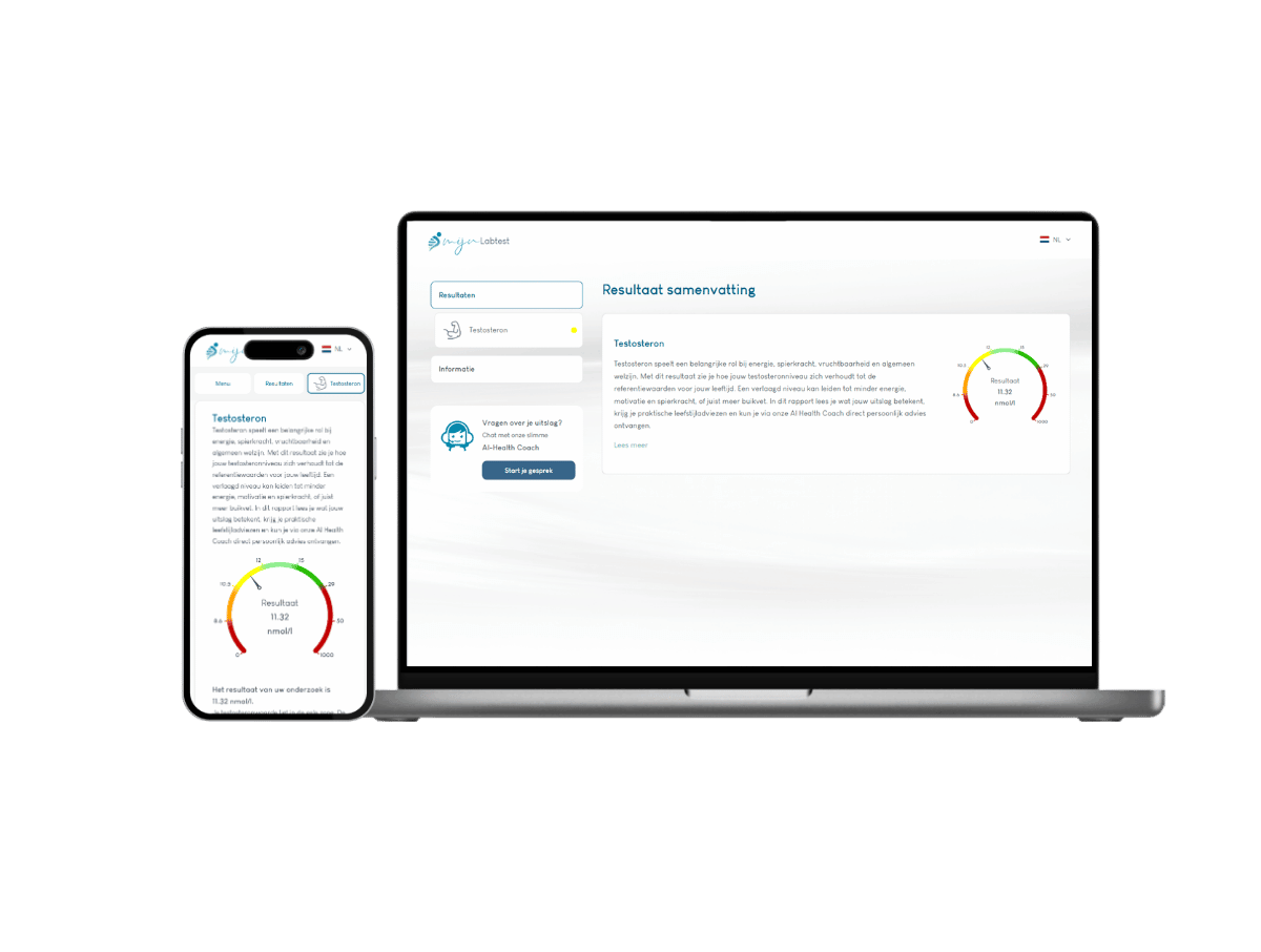 Voorbeeldrapport bloedtest testosteron - Na de test kun je direct aan de slag met uitleg en tips uit het rapport