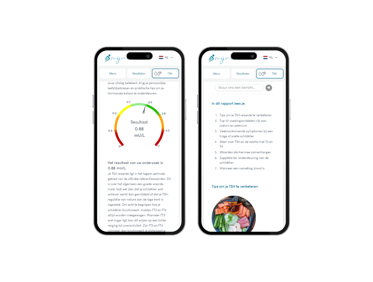 De uitslag bij een thuistest schildklier De uitslag bij een thuistest schildklier