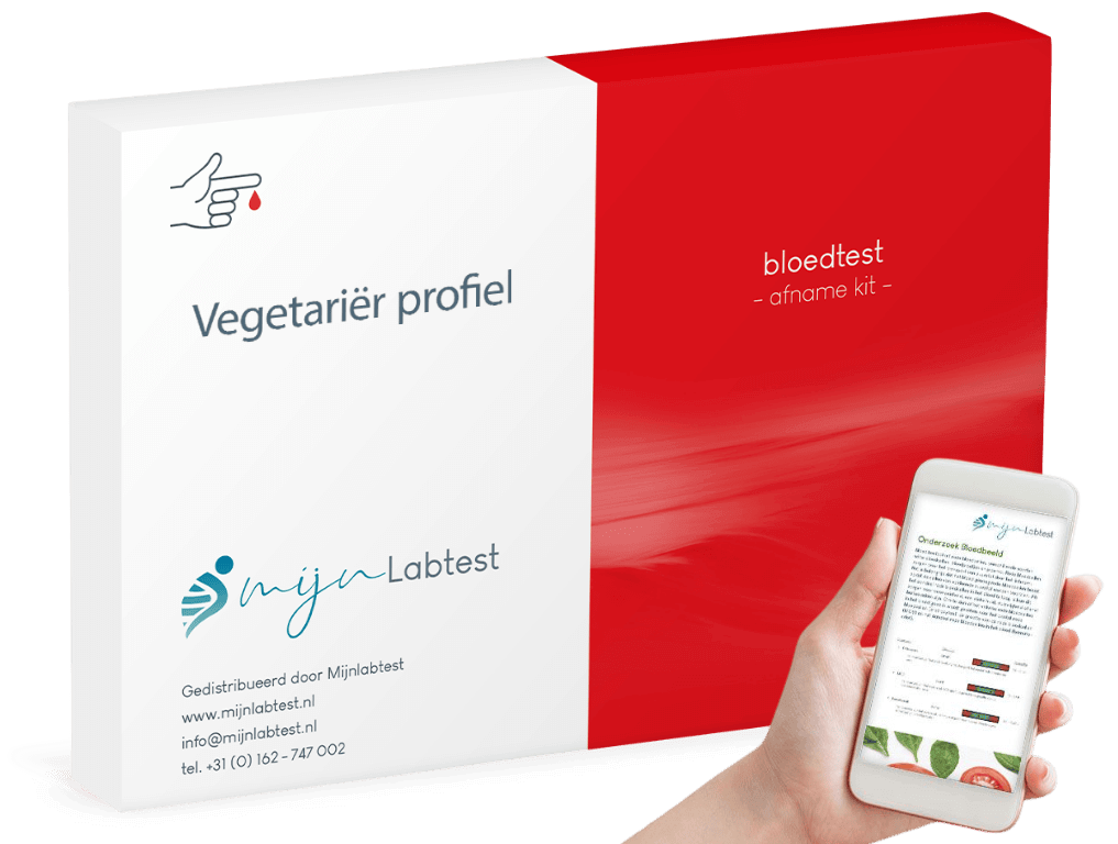 De vegetariër profiel bloedtest wordt per brievenbuspakketje naar je verzonden