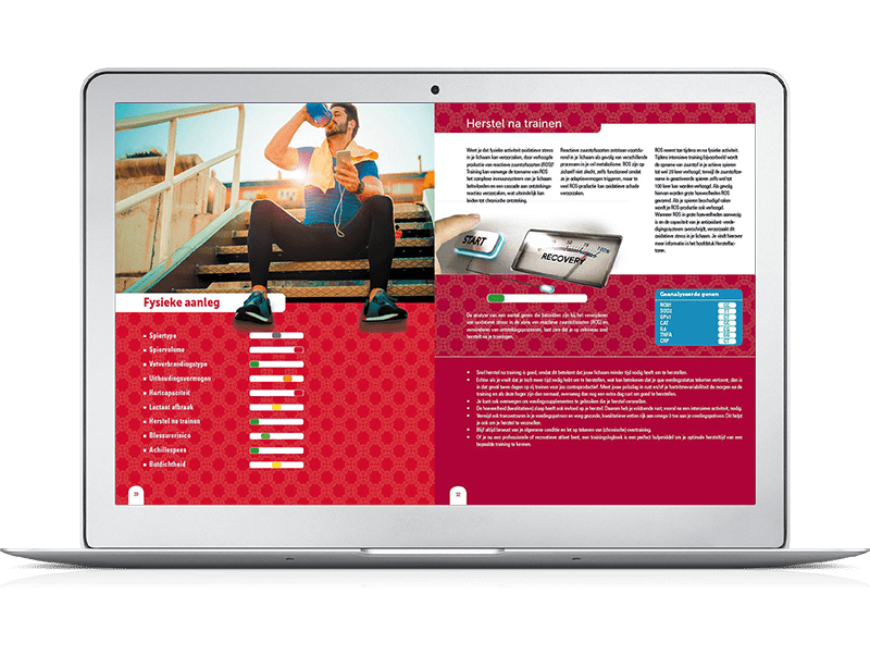 Voorbeeld van de Nutri-Gene Expert uitslag 