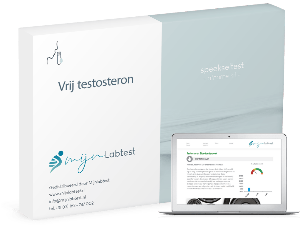 De vrij testosteron test wordt afgenomen met een eenvoudige speeksel kit die we naar je thuisadres opsturen
