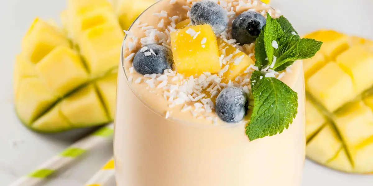 Histaminearme fruitsmoothie met blauwe bessen en mango