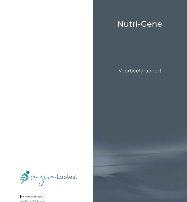 Voorbeeld van de Basic-Gene DNA test uitslag op een laptop